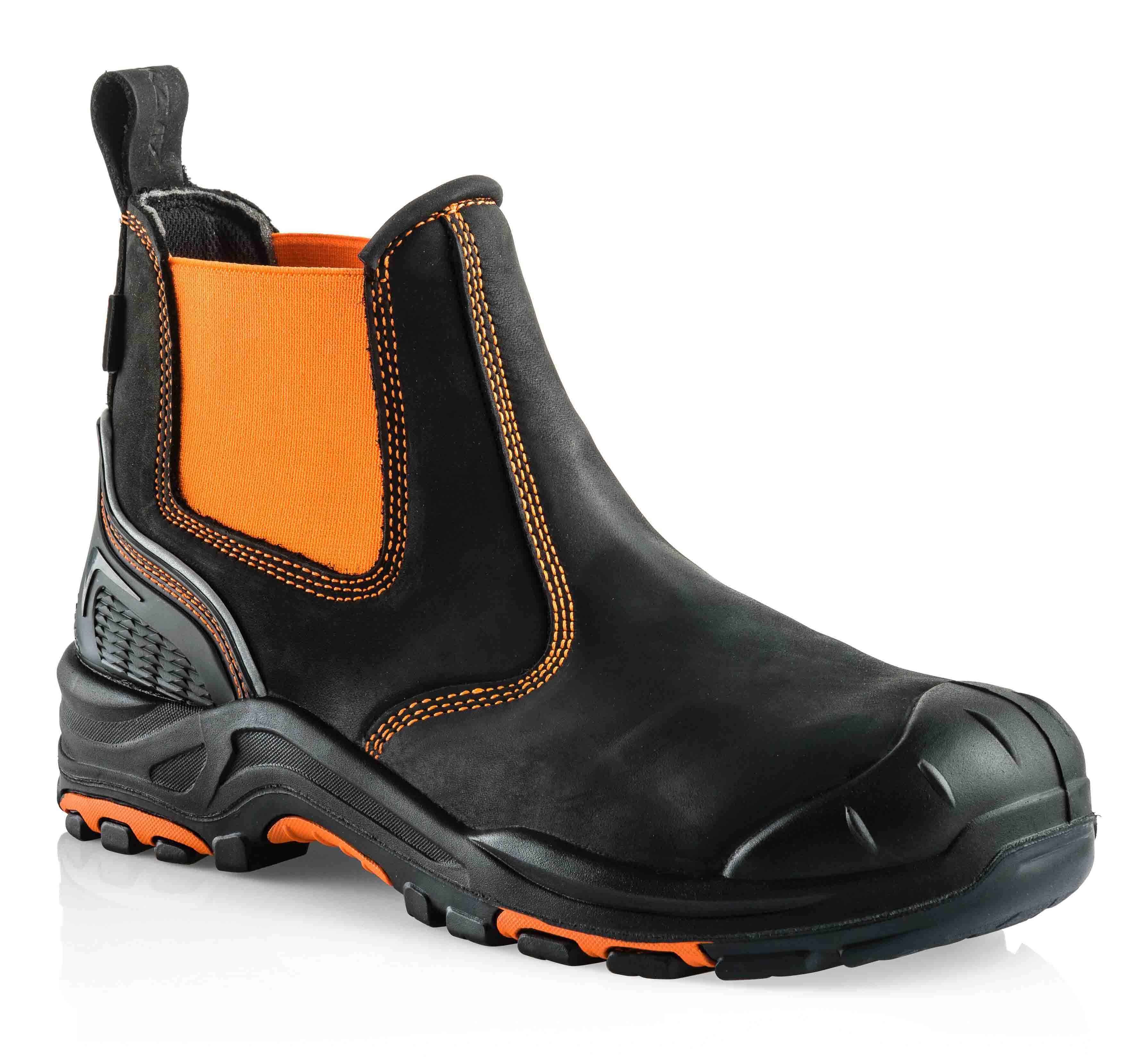 orange and black boots