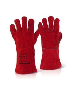 Click 14" Red Welding Gauntlet Gloves Cat 2
