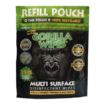 Gorilla Greener Antiviral Antibacterial Multi-Surface Wipes Refill Pouch 250