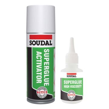 Soudal Adhesive Superglue Activator Mitre Kit Set