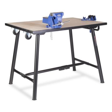 Armorgard BH1080-VWK Tuffbench+ Folding Workbench With Wheels, Handle And Vices