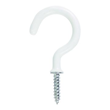 TIMCO Screw In Round Cup Hooks White