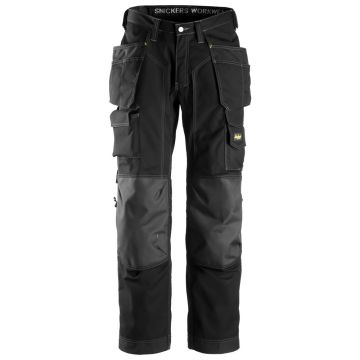 Snickers 3223 Floorlayer Rip-Stop Holster Pocket Trousers Black