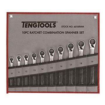 Teng Tools 10 Piece Ratchet Spanner Set 10-19mm