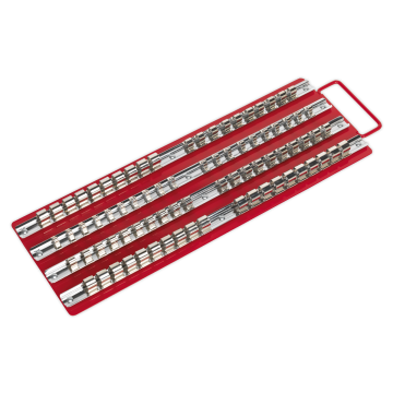 Sealey Socket Rail Tray Red 1/4", 3/8" & 1/2"Sq Drive
