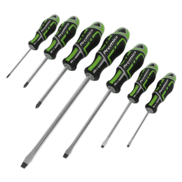 Sealey Screwdriver Set 7pc GripMAX - Hi-Vis Green