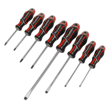 Sealey Screwdriver Set 8pc GripMAX - Red