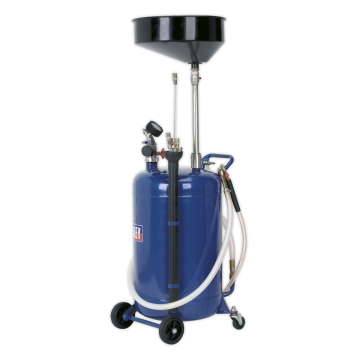Sealey Mobile Oil Drainer with Probes 90L Air Discharge