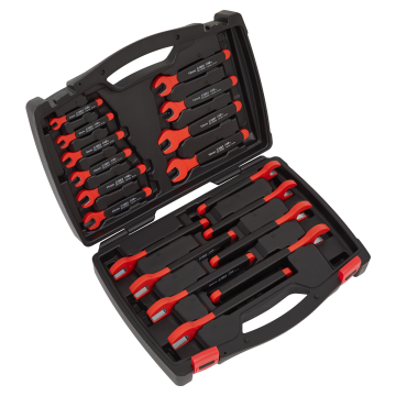 Sealey Premier VDE Insulated Open-End Spanner Set 18 Piece