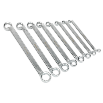 Sealey Offset Double End Ring Spanner Set 8pc Metric