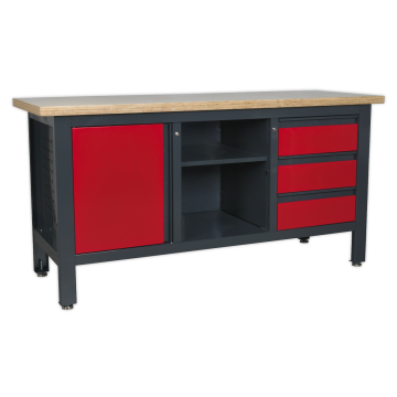 Sealey AP1905B Workstation With Drawers, Cupboard & Open Storage