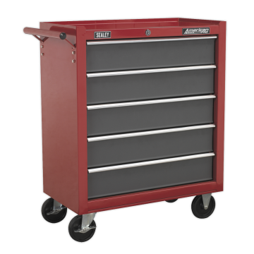 Sealey American Pro Rollcab 5 Drawer with Ball-Bearing Slides - Red/Grey
