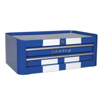 Sealey Premier Mid-Box 2 Drawer Retro Style - Blue with White Stripes