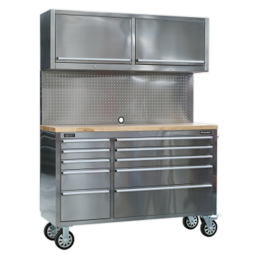 Sealey AP5520SS Premier 10 Drawer Mobile Stainless Steel Tool Cabinet