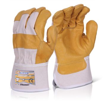 Beeswift Leather Hide Canadian Rigger Gloves Yellow