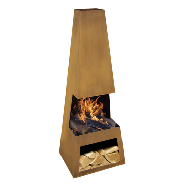 Dellonda DG108 Outdoor Chiminea Fireplace Fire Pit Heater Corten