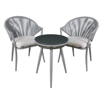 Dellonda DG58 Echo 3 Piece Aluminium Balcony Table & Chair Set