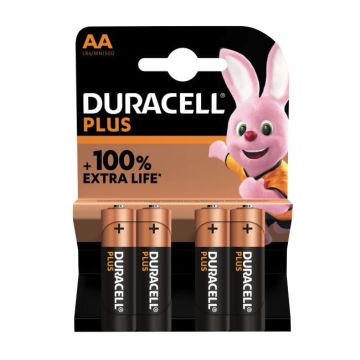Duracell AA Plus Power +100% Batteries Pack 4