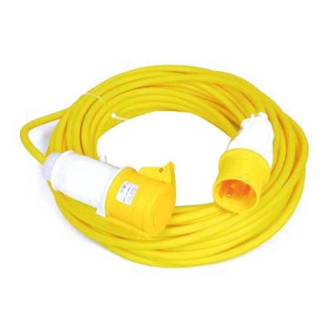 Electro-Wind 110v 16A 14m Trailing Extension Lead 1.5mm Cable Yellow
