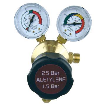 Parweld E700121 Gas Regulator 25 Bar Single Stage Gauge Acetylene