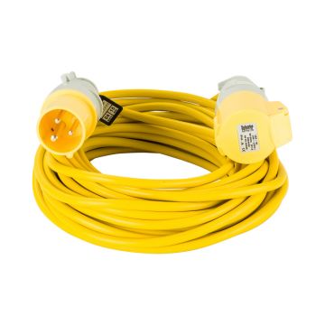 Defender 14m Extension Lead 16A 1.5mm Cable Yellow 110v