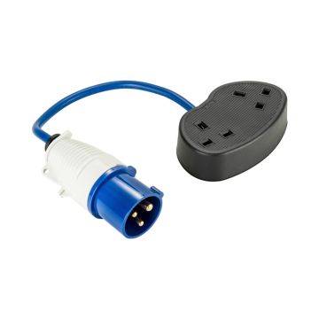 Defender Fly Lead 16A Plug To 2x 13A Sockets 230v