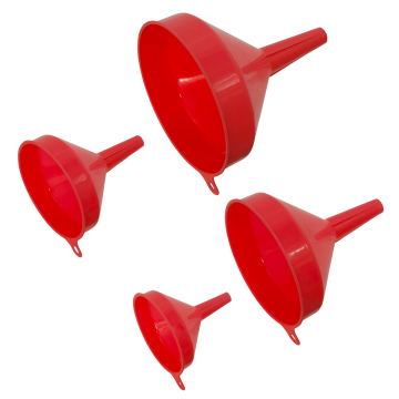 Sealey Economy Fixed Spout Funnel Set 4 Piece