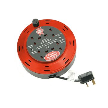 Faithfull Power Plus 4-Way 10m Cable Extension Reel 230v