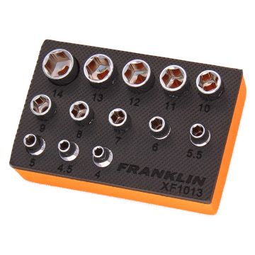 Franklin XF 13 Piece 6 Point Socket Set 1/4" Drive