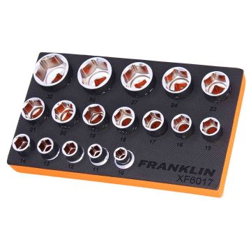 Franklin XF 17 Piece 6 Point Socket Set 1/2" Drive