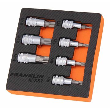 Franklin XF 7 Piece Spline Bit Socket Set 3/8" Drive