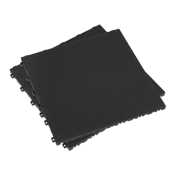 Sealey Polypropylene Floor Tile 400 x 400mm - Black Treadplate - Pack of
