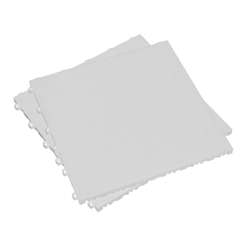 Sealey Polypropylene Floor Tile 400 x 400mm - White Treadplate - Pack of