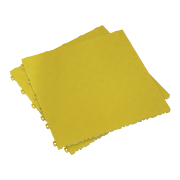 Sealey Polypropylene Floor Tile - Yellow Treadplate 400 x 400mm - Pack o