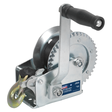 Sealey Geared Hand Winch 540kg Capacity with Webbing Strap