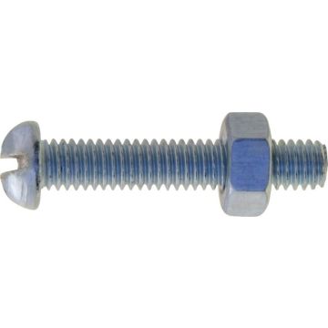 BA Machine Screws Pan Head Slotted With Nut