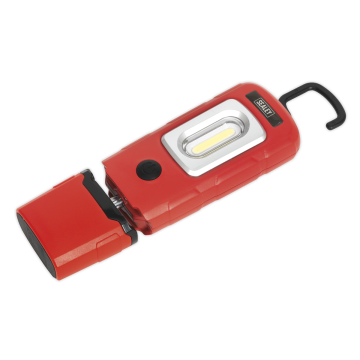 Sealey Rechargeable 360&deg; Inspection Lamp 3W COB + 1W LED Red Lithium-Polymer