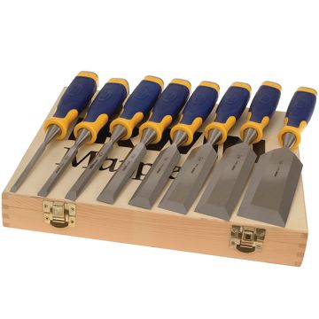IRWIN Marples ProTouch Bevel Edge Chisel Set of 6 Plus 2 Chisels FREE