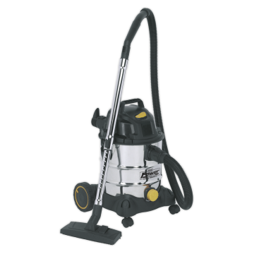 Sealey Vacuum Cleaner Industrial Wet & Dry 20L 1250W/110V Stainless Drum