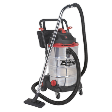 Sealey Vacuum Cleaner Wet & Dry 60L Stainless Drum 1600W/230V