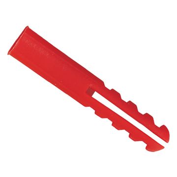 Rawlplug Red Plastic Plugs Screw Size No.6-12 10 x Card of 100