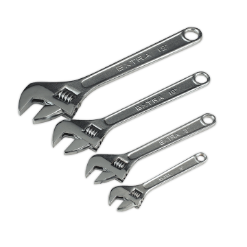 Siegen Adjustable Wrench Set 4pc 150, 200, 250 & 300mm