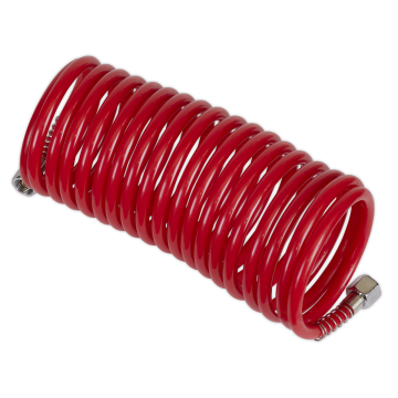 Sealey PE Coiled Air Hose 5m x &Oslash;5mm with 1/4"BSP Unions