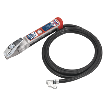 Sealey Professional Tyre Inflator with 2.5m Hose & Clip-On Connector