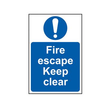 Scan Fire Escape Keep Clear - PVC 200 x 300mm