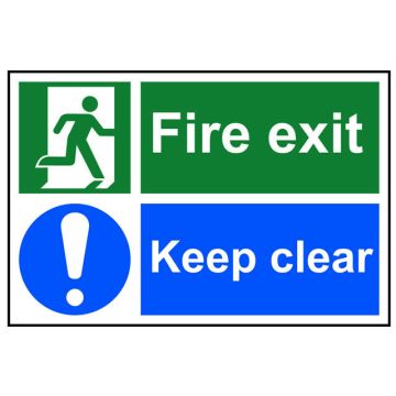 Scan Fire Exit Keep Clear - PVC 300 x 200mm