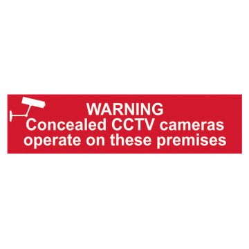 Scan Warning Concealed CCTV Cameras Operate On These Premises - PVC 200 x 50mm