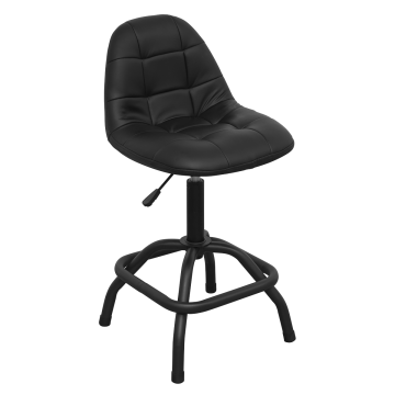 Sealey Workshop Stool Pneumatic with Adjustable Height Swivel Seat & Back Rest