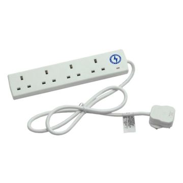 SMJ 4-Way 2m Extension Lead Surge Protection 230v