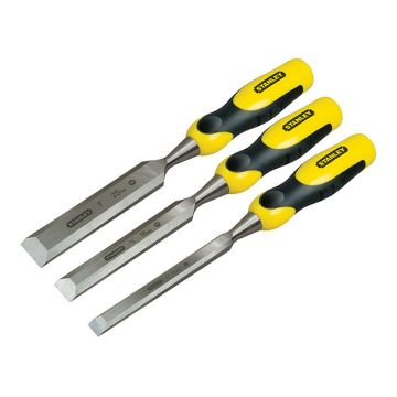 Stanley Tools Dynagrip Bevel Edge Chisel with Strike Cap Set of 3: 12, 18 & 25mm